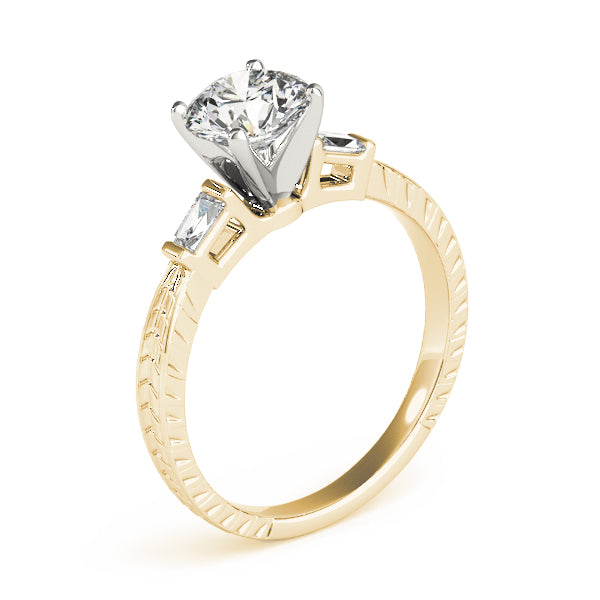 3-Stone Side Baguette Engagement Ring