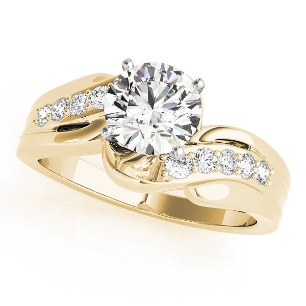 Bypass Swirl Prong Set Engagement Ring