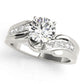 Bypass Swirl Prong Set Engagement Ring