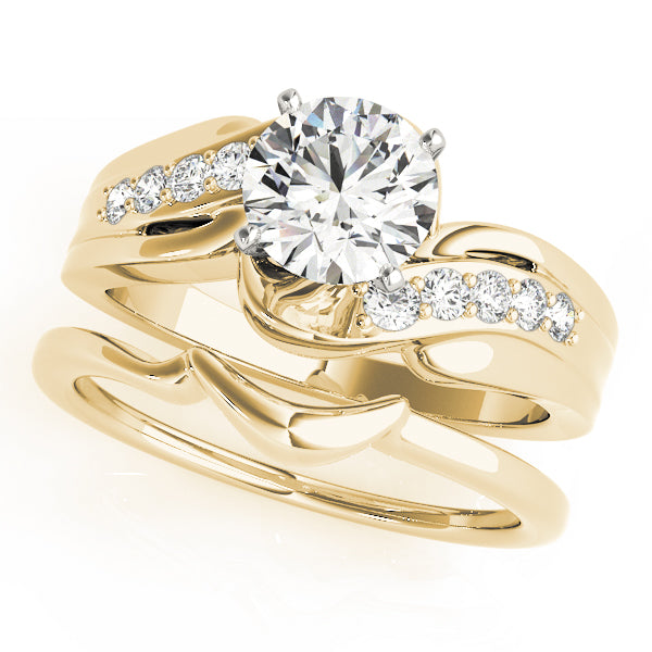 Bypass Swirl Prong Set Engagement Ring