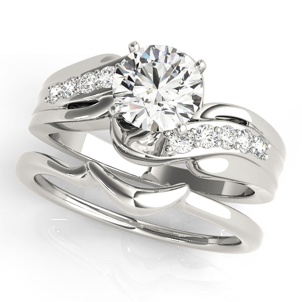 Bypass Swirl Prong Set Engagement Ring