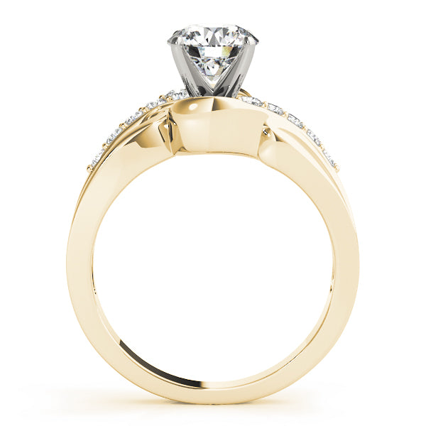 Bypass Swirl Prong Set Engagement Ring
