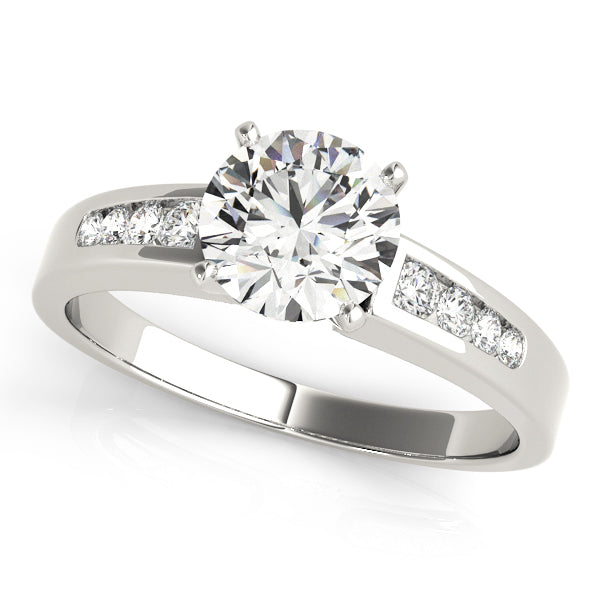 Single Row Channel Set Engagement Ring