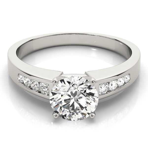 Single Row Channel Set Engagement Ring