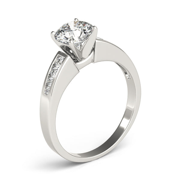 Single Row Channel Set Engagement Ring