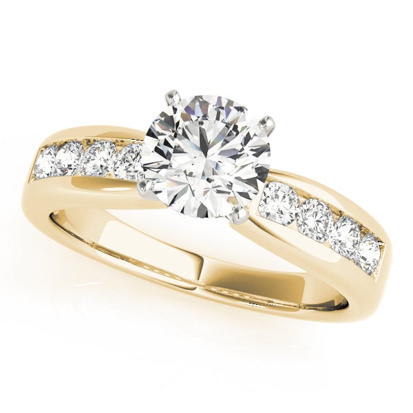 Single Row Channel Set Engagement Ring