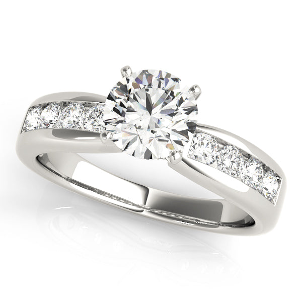 Single Row Channel Set Engagement Ring