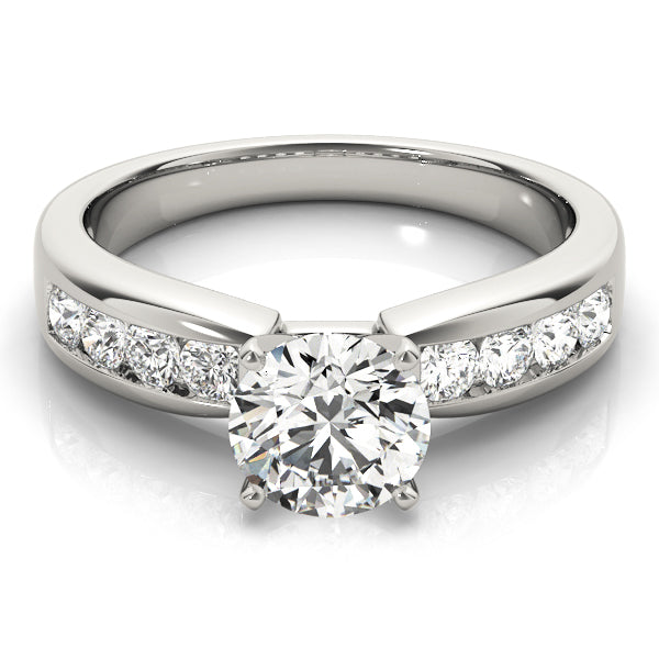 Single Row Channel Set Engagement Ring