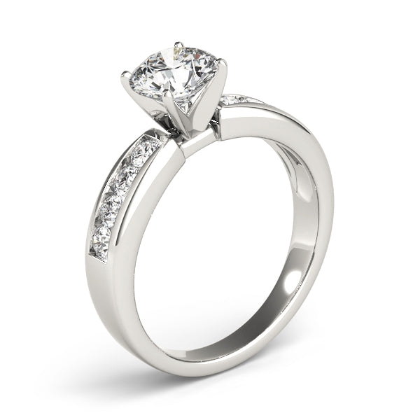 Single Row Channel Set Engagement Ring