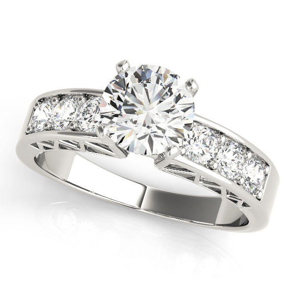 Single Row Prong-In-Channel Engagement Ring