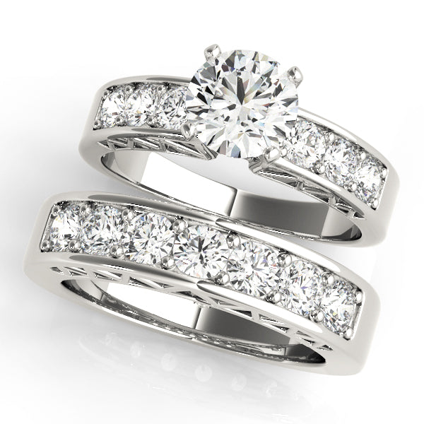 Single Row Prong-In-Channel Engagement Ring