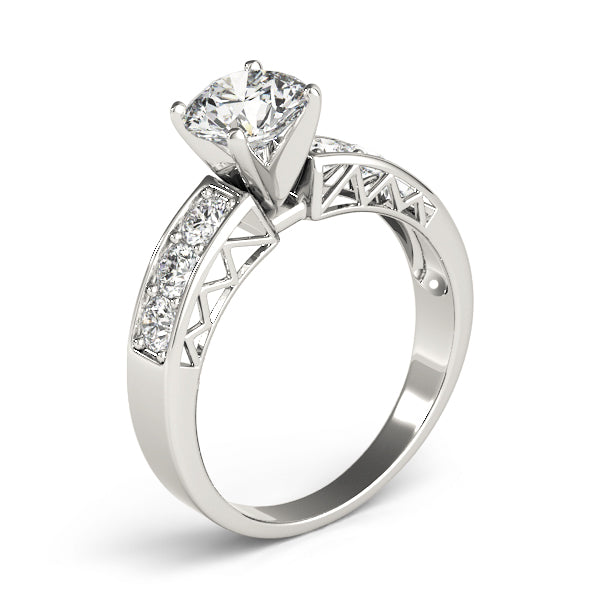 Single Row Prong-In-Channel Engagement Ring