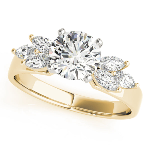 Marquise Side Cluster Engagement Ring