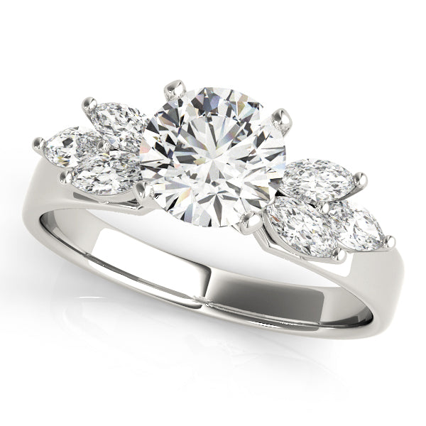 Marquise Side Cluster Engagement Ring