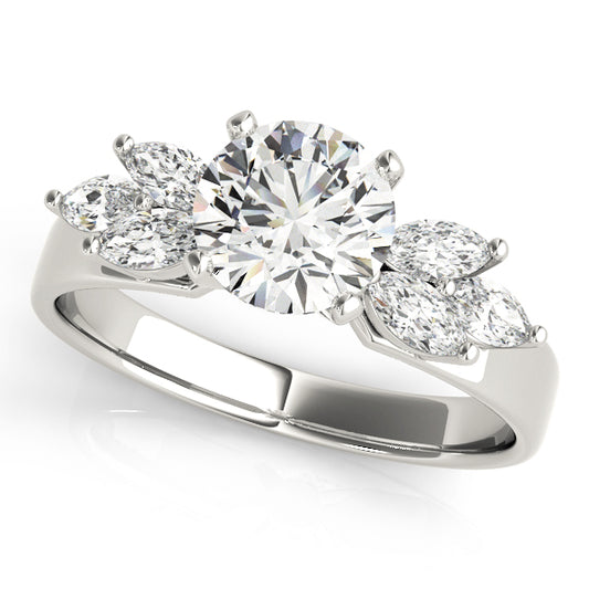 Marquise Side Cluster Engagement Ring