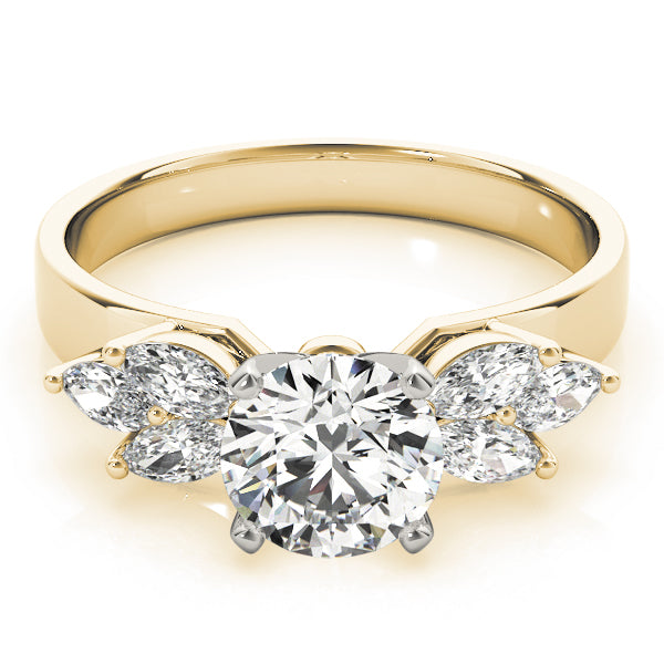 Marquise Side Cluster Engagement Ring