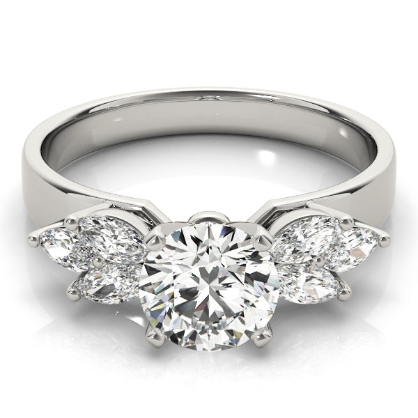 Marquise Side Cluster Engagement Ring
