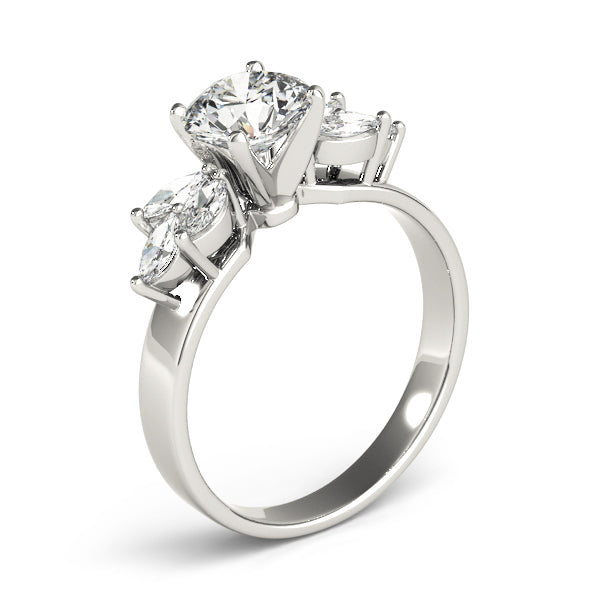 Marquise Side Cluster Engagement Ring