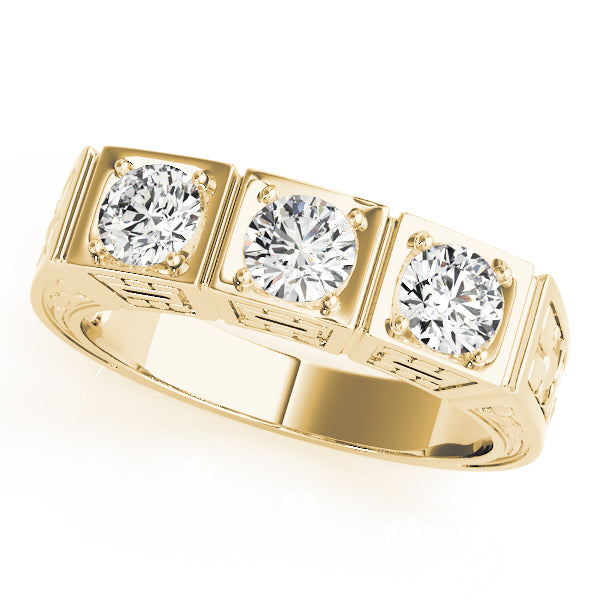 3-Stone Cluster Prong Engagement Ring