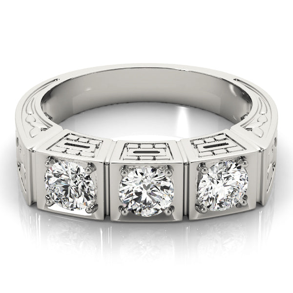 3-Stone Cluster Prong Engagement Ring