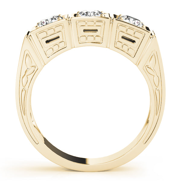 3-Stone Cluster Prong Engagement Ring