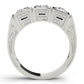 3-Stone Cluster Prong Engagement Ring