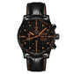 MIDO Multifort Gent Chronograph Black Dial Stainless Steel with Black PVD Coating - Black Leather Strap and additional O