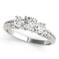 3-Stone Filigree Round Engagement Ring
