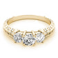 3-Stone Filigree Round Engagement Ring