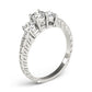 3-Stone Filigree Round Engagement Ring