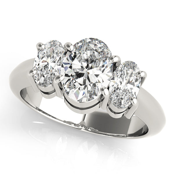 3-Stone Shared Prong Engagement Ring