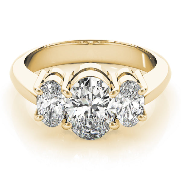 3-Stone Shared Prong Engagement Ring