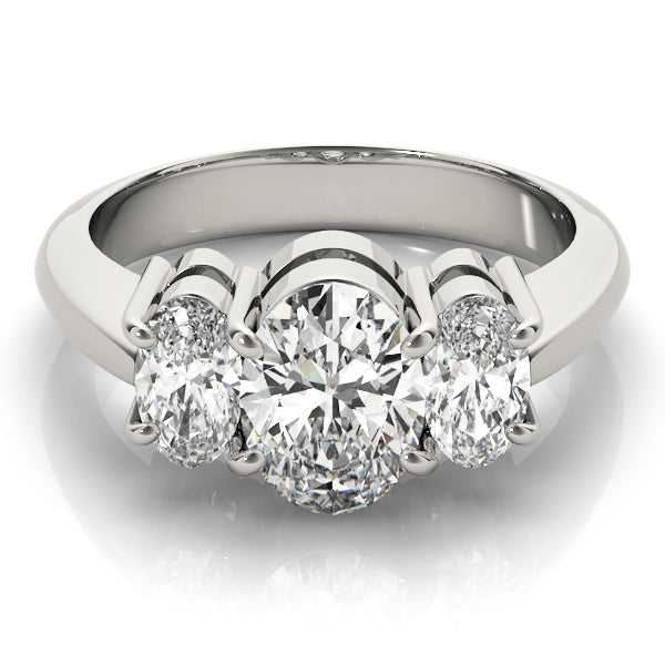 3-Stone Shared Prong Engagement Ring