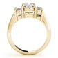 3-Stone Shared Prong Engagement Ring
