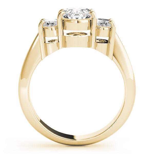 3-Stone Shared Prong Engagement Ring