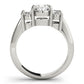 3-Stone Shared Prong Engagement Ring