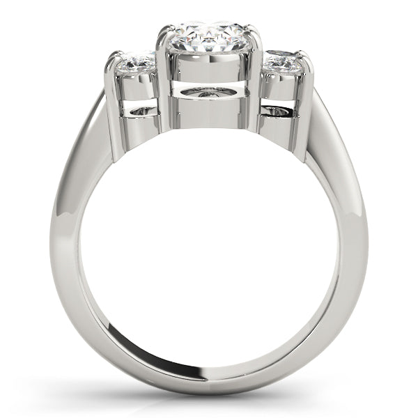 3-Stone Shared Prong Engagement Ring