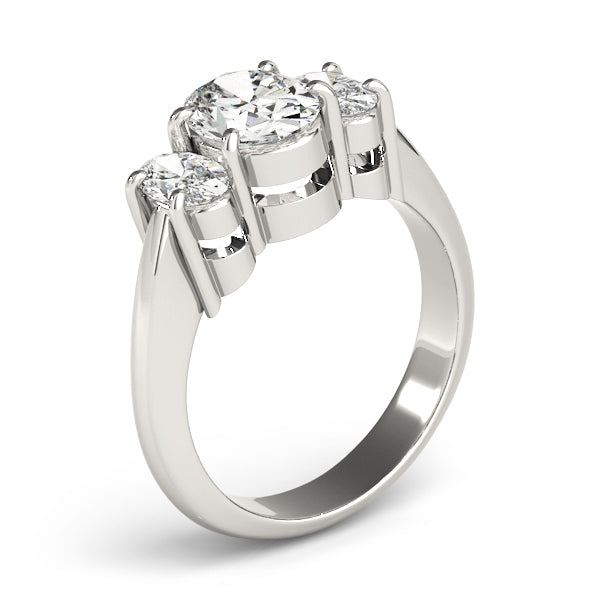 3-Stone Shared Prong Engagement Ring