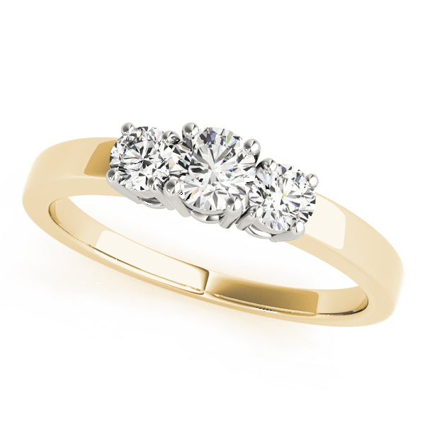 3-Stone Round Prong Set Engagement Rings