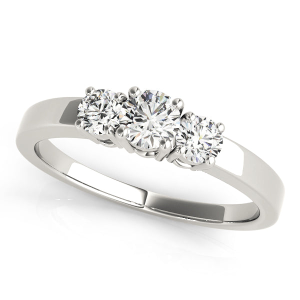 3-Stone Round Prong Set Engagement Rings