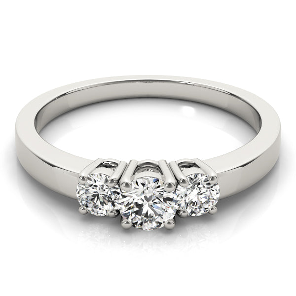 3-Stone Round Prong Set Engagement Rings