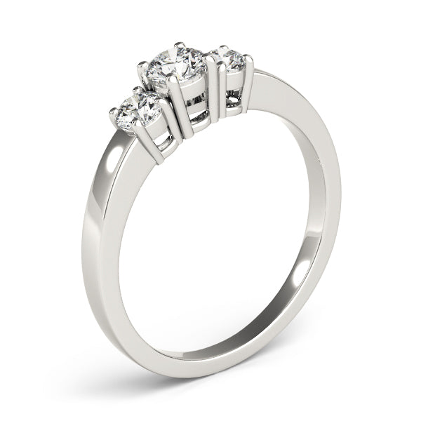 3-Stone Round Prong Set Engagement Rings