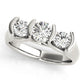 3-Stone Half Bezel Set Engagement Ring