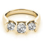 3-Stone Half Bezel Set Engagement Ring