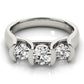 3-Stone Half Bezel Set Engagement Ring