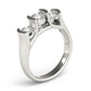 3-Stone Half Bezel Set Engagement Ring
