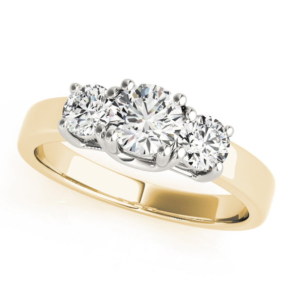 3-Stone Double Prong Engagement Ring
