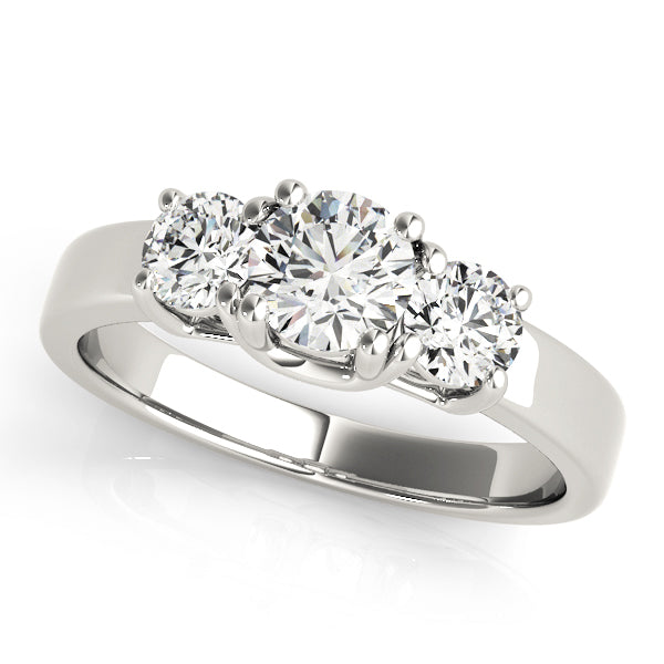3-Stone Double Prong Engagement Ring
