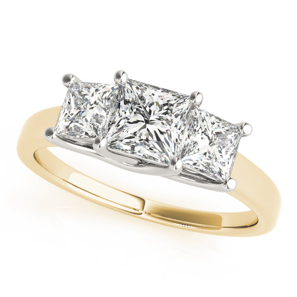 3-Stone Trellis Princess Cut Engagement Ring