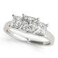 3-Stone Trellis Princess Cut Engagement Ring
